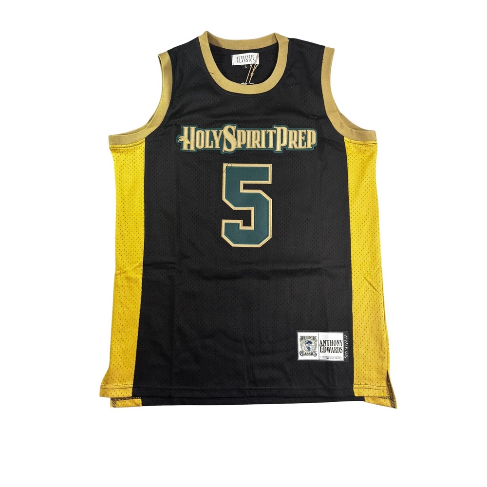 Authentic Classics Anthony Edwards Holy Spirit Prep HS Jersey Black Size L NWT